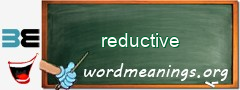 WordMeaning blackboard for reductive